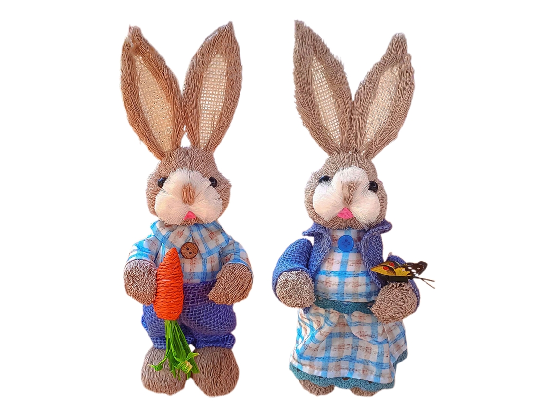 Laxiscreed Conjunto De 2 Bonecos De Palha Em Forma De Coelho Para Decoração De Páscoa E Casa