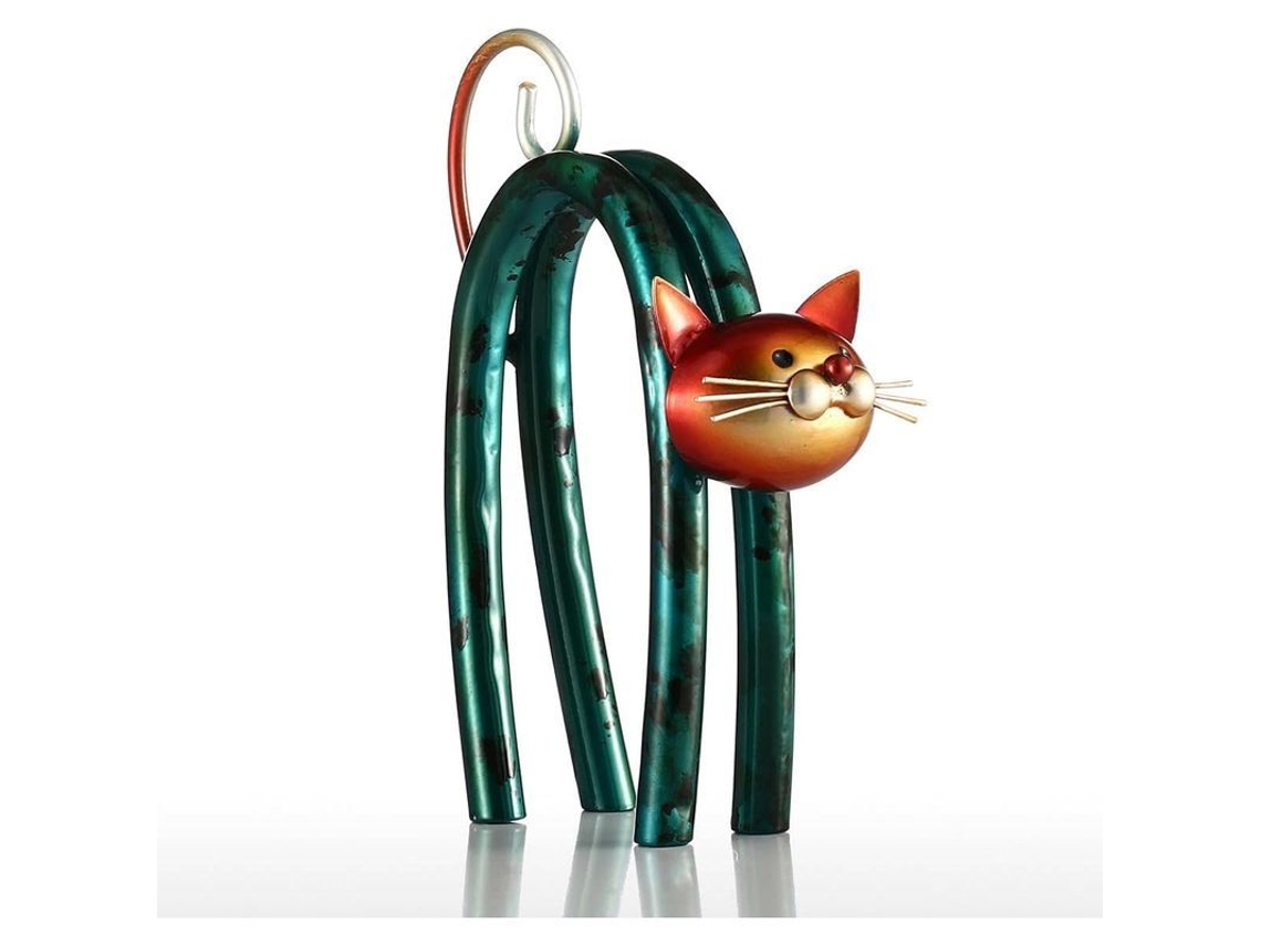 Escultura De Metal Gato Pequeño Decoración Moderna Diseño Interior Para Hogar Y Salón