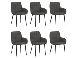 Conjunto 6 Cadeira De Jantar Vidaxl Preto Couro Sintético (57 X 50 X 85 Cm)