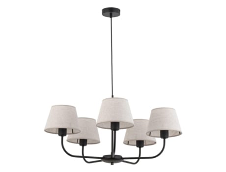 Lustre Chicago Metal Preto E27 5 Lâmpadas