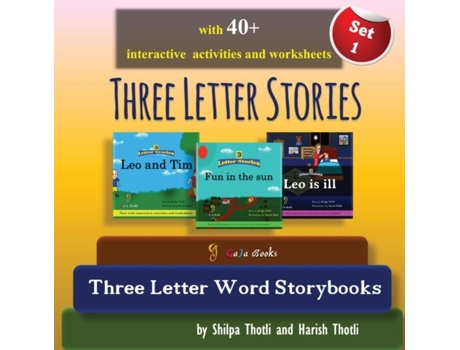 Livro Three Letter Stories Amazing Collection Of Three Preschool Story And Activity Books With Three Letter Sight Words De Shilpa Thotli (inglês)