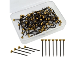 Pacote Com 120 Unidades De Pregos Fixação Cabeça Latão Para Pendurar Quadros E Molduras Em Drywall. Aço Parafuso Preto Suportes. -aquaforja