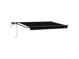Conjunto 1 Sombra De Sol Externa Vidaxl Preto Poliéster (3,5 X 2,5 M)
