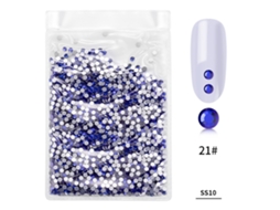 1440pçs/saco Strass De Unhas Colorido Em Vidro Para Artesanato De Unhas Decoração (azul Escuro)