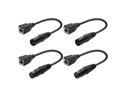 Cabo Adaptador XLR 3 Pinos Macho/Fêmea para Rj45 DMX Ethernet, Pack de 4 | S/MARCA