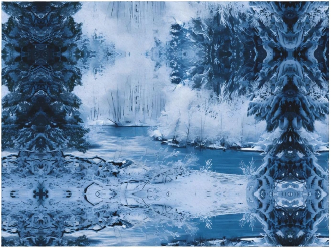 Linda Colcha de Flanela Macia e Aconchegante com Estampa Paisagem Nevada Perfeita para Sofá Ou Quarto 101 6 X
