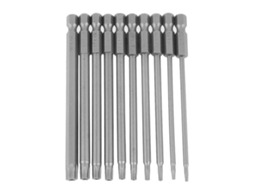 Conjunto De Bits De Parafusadeira Com Cabeça Estrela S2 Aço 10pcs 100mm 1/4 Polegada Hexagonal