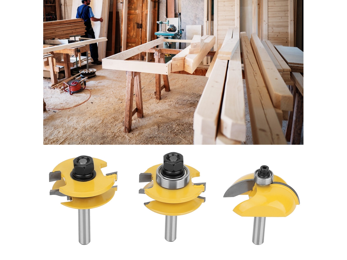 Conjunto 3 Brocas Router Painel Elevado Madeira