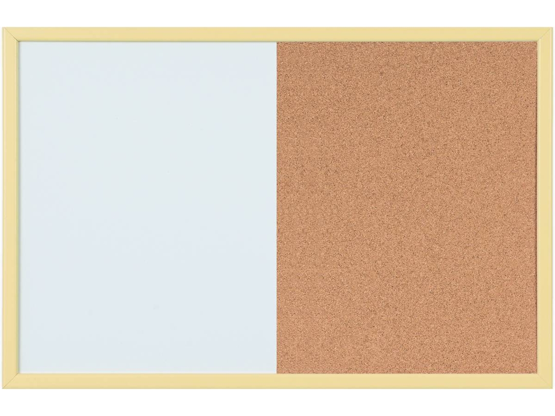 Quadro Combinado BI-OFFICE Pastel Amarelo (60x45 cm - Magnético: Sim)