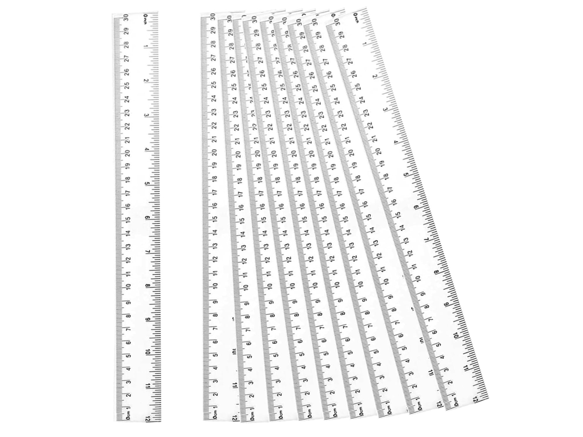 Régua Transparente De Plástico De 30 Cm (12 Polegadas), Régua Reta