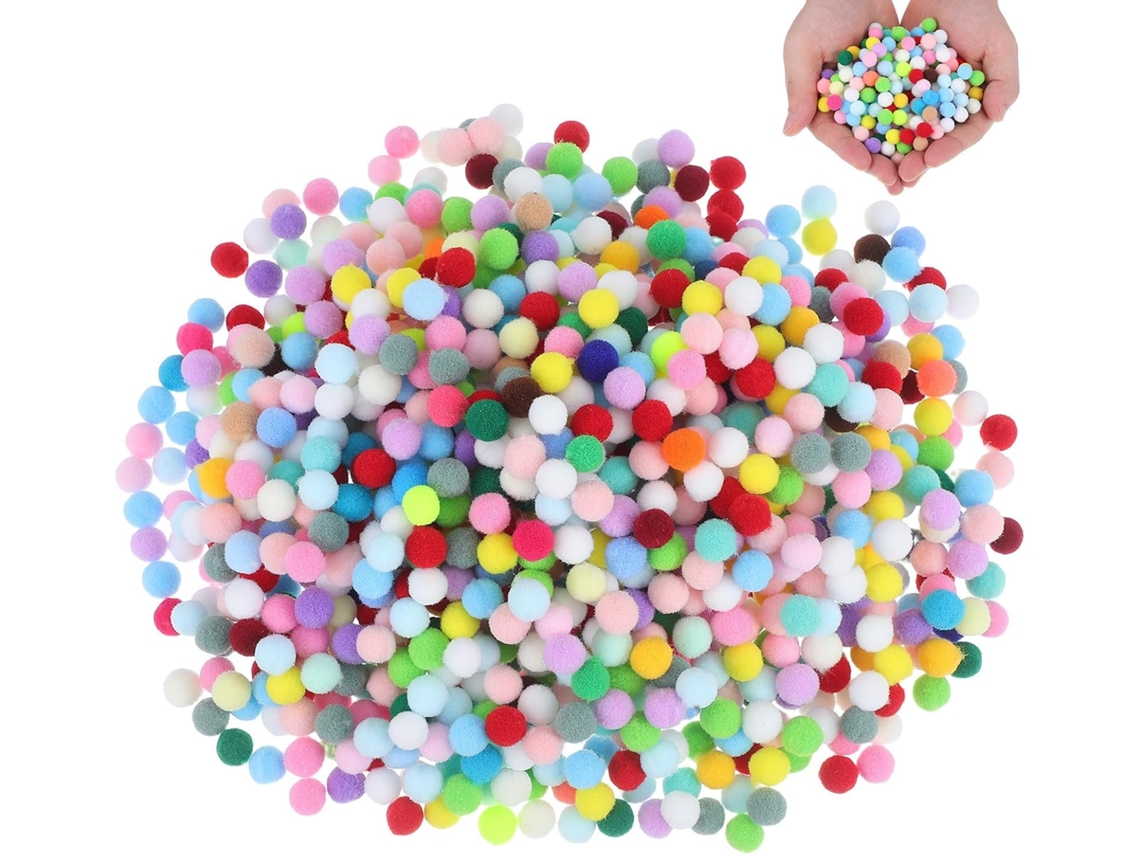 2000 Pompons De Poliéster De Alta Elasticidade Com 1cm Para Decoração Diy E Acessórios