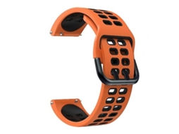 Pulseira De Relógio Silicone Laranja E Preta 20 Mm, Compatível Com Garmin Vivoactive 3 Music.