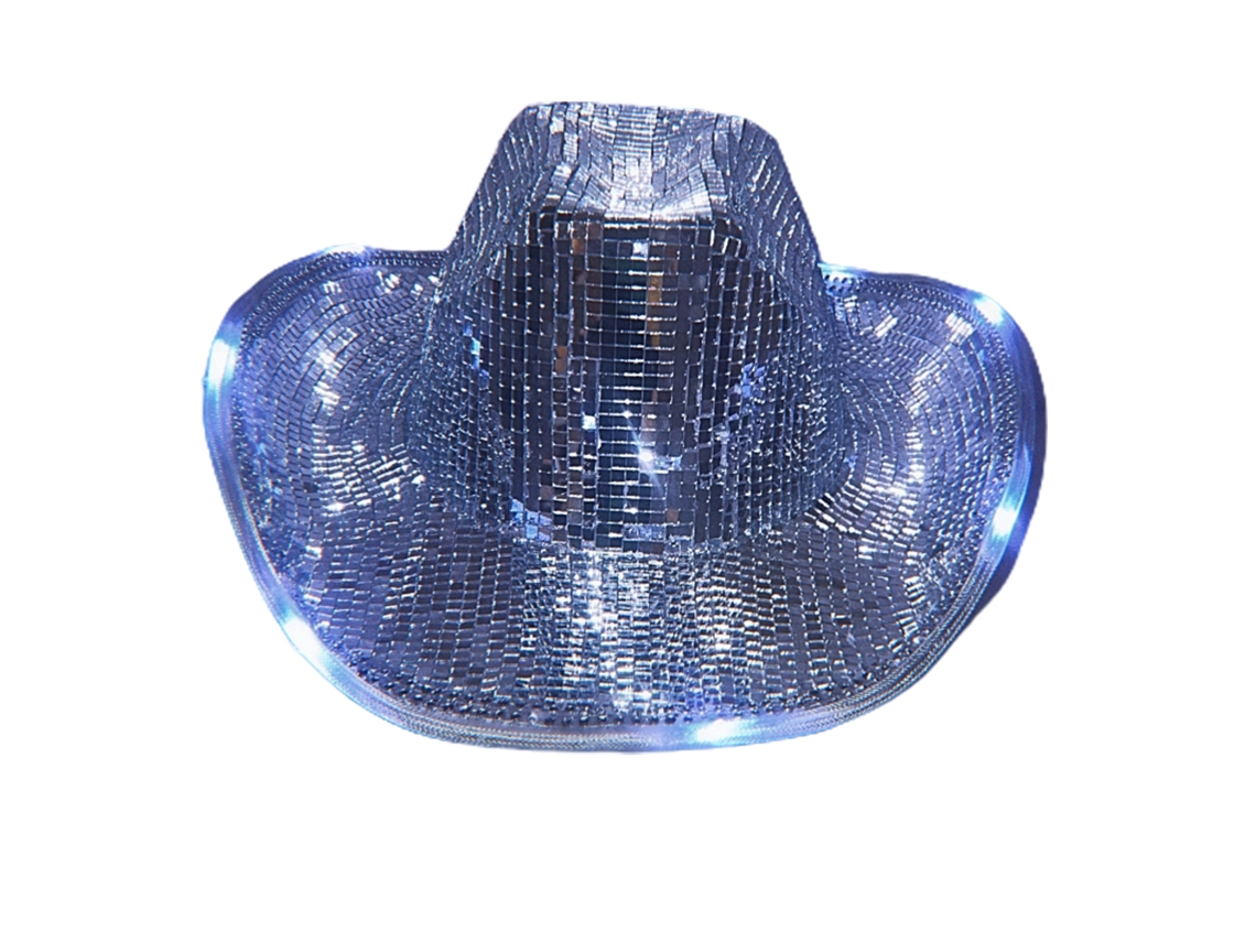 Chapéu Cowboy Com Bola De Disco Para Festa