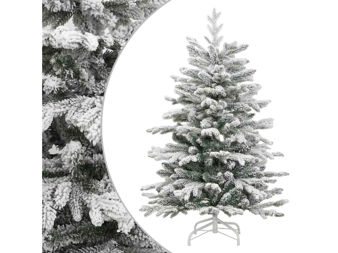Vidaxl Árvore De Natal Artificial Articulada C/ Flocos De Neve 210 Cm