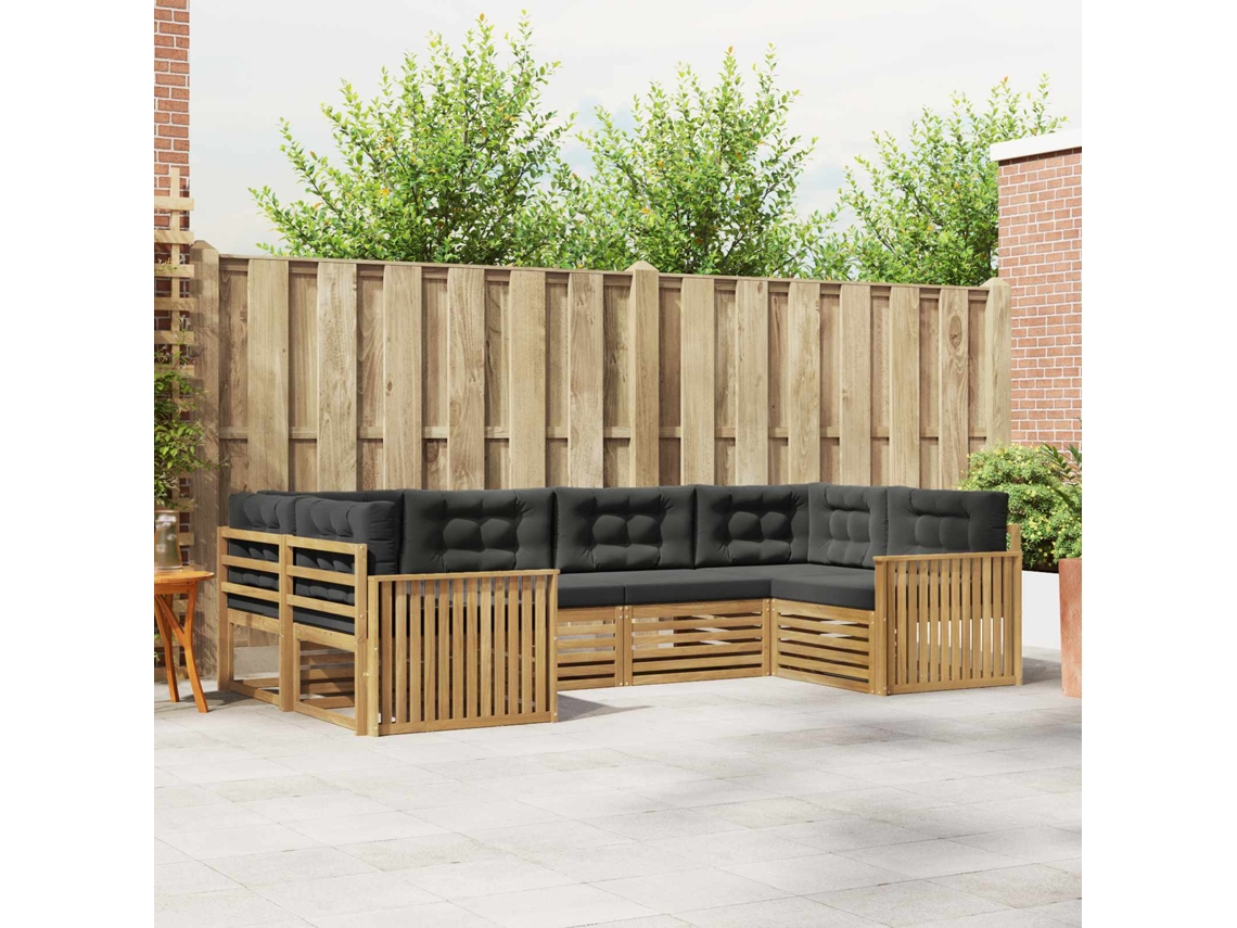 Vidaxl Conjunto De Sofás Para Exterior 6 Unid. Branco E Antracite