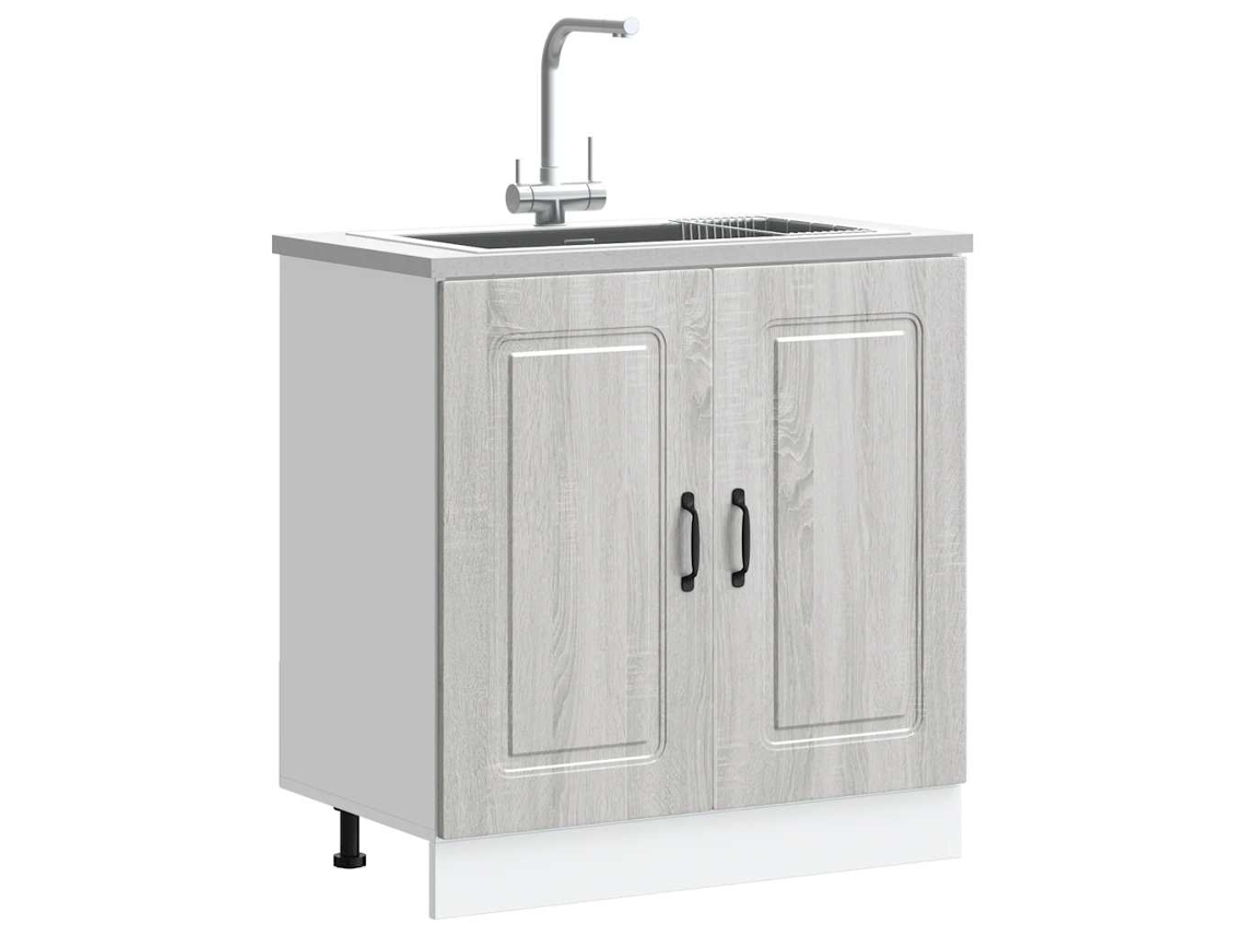 Vidaxl Armário Baixo Lavatório Kalmar Cinzento Sonoma 80x46x81,5 Cm