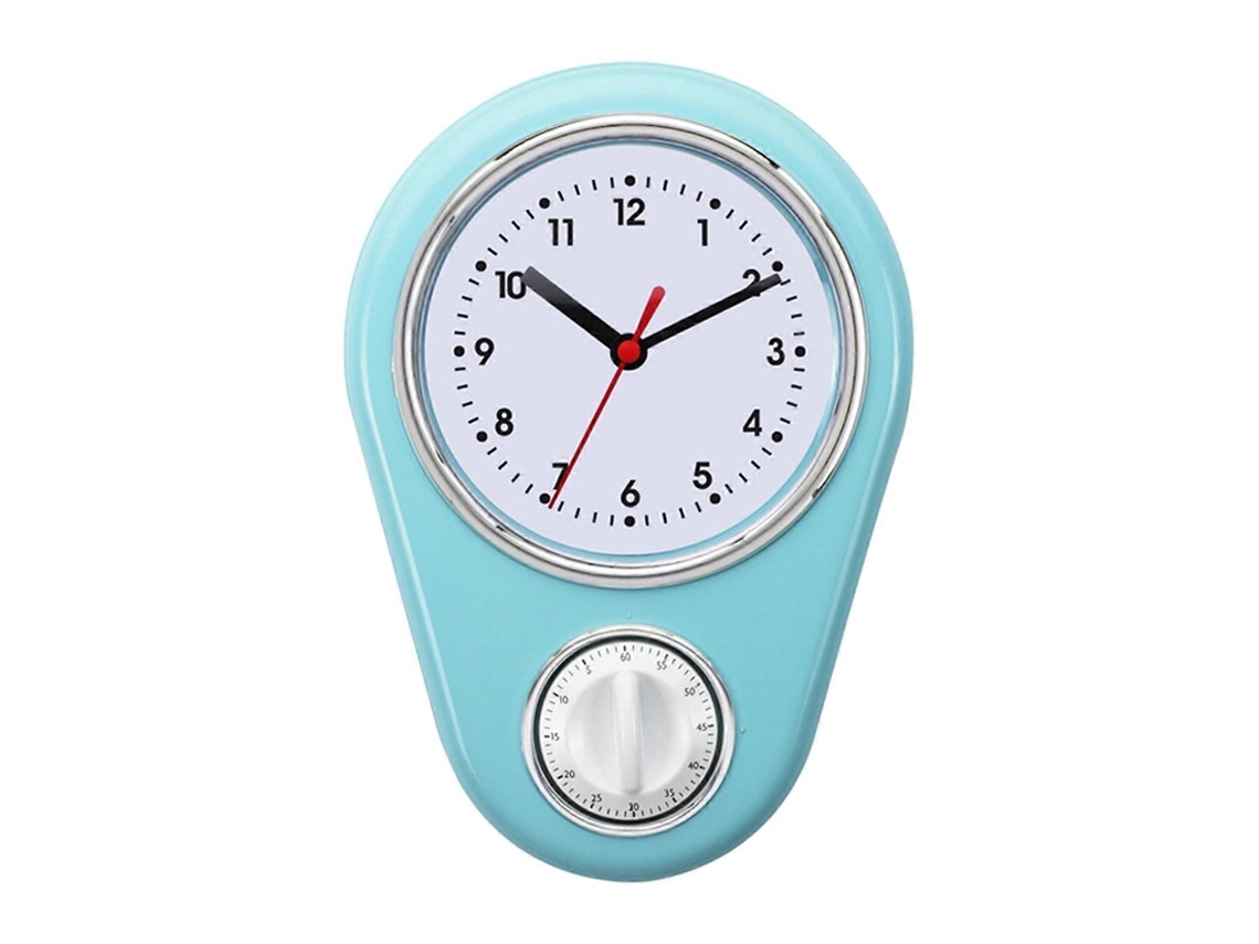 Space Saving Wall Clock Kitchen Countdown Timer Accurate Timekeeping Noiseless Operations Great Gift For Housewarmings Blueblue
