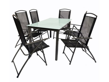 Conjunto De Mobiliário De Jardim De 7 Peças 140m Vcm