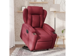 Vidaxl Poltrona Reclinável Elevatória Elétrica Tecido Vermelho-tinto