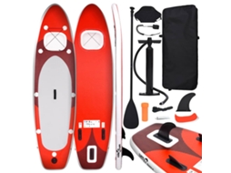 Vidaxl Conjunto Prancha De Paddle Sup Insuflável 330x76x10 Cm Vermelho