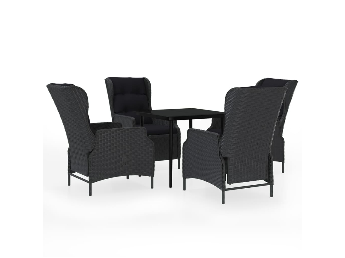 Maison Exclusive - 5 Pcs Conjunto De Jantar Para Jardim Cinzento-escuro