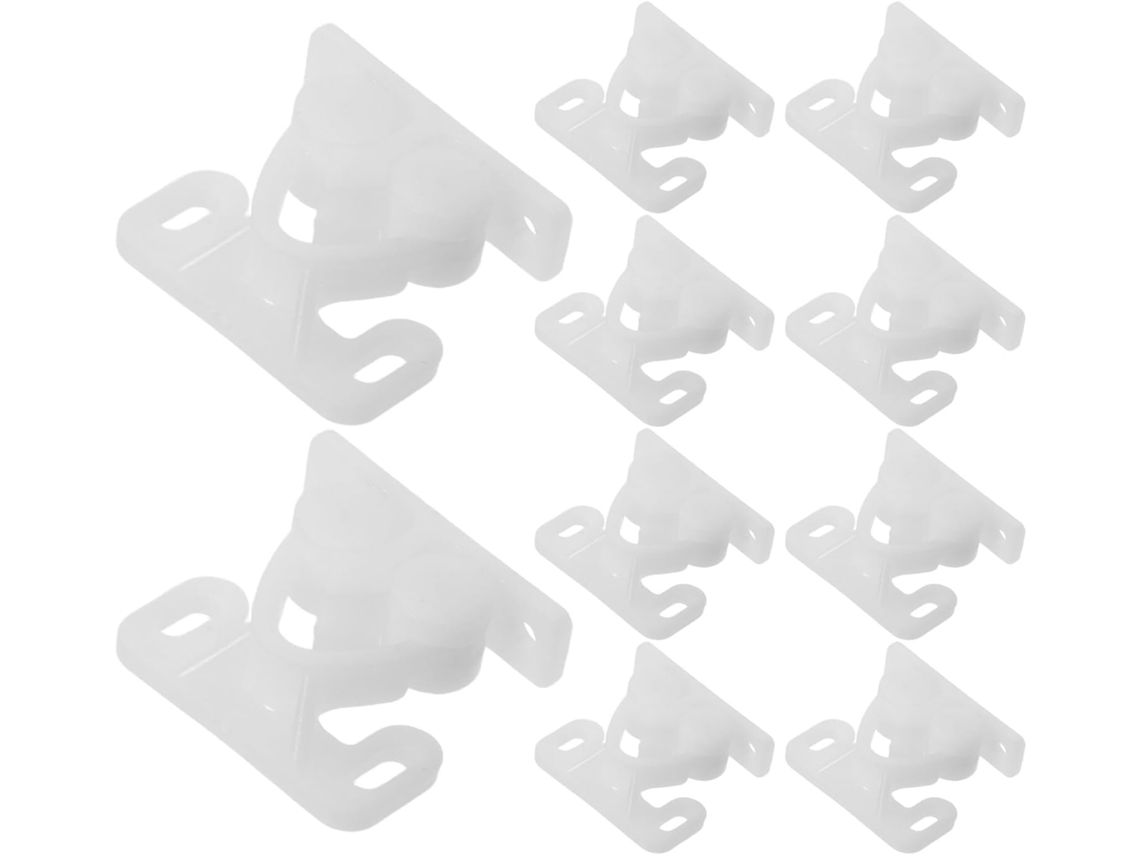 Conjunto De 10 Peças Trava Mola Com Rolete Plástico Para Portas Náuticas, Armários, Barcos, Cozinhas E Portas De Garagem