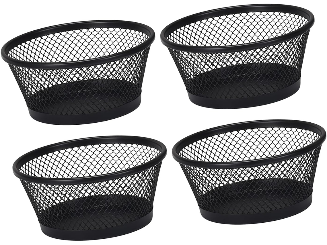 Porta Clips E Tachinhas De Metal Com Design Aberto Na Parte Superior Base Antiderrapante Para Organização Mesa