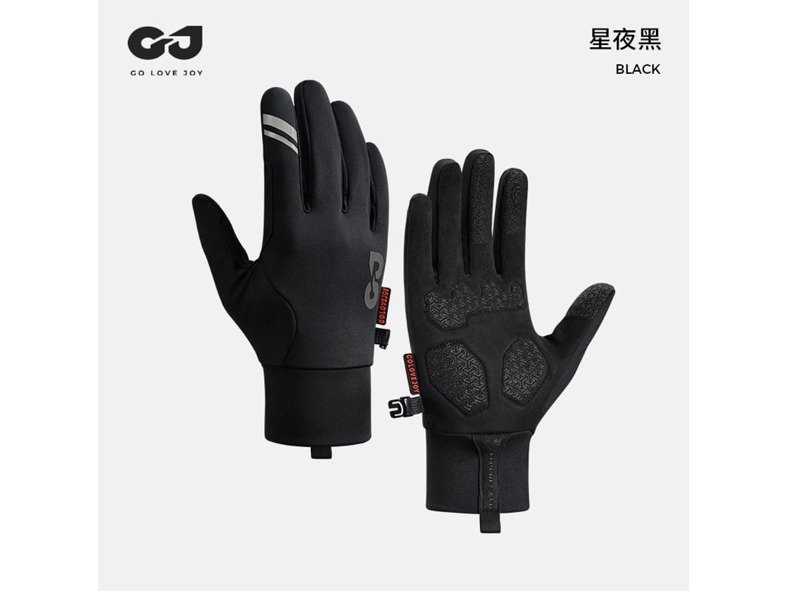 Lurelia Luvas De Ciclismo Térmicas Dedo Inteiro Ecrã Tátil Antiderrapantes Preto Noite Tamanho Xl