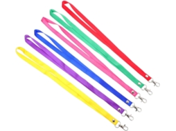 Conjunto De 6 Cordões Porta Crachá Em Nylon, Alças Pescoço Chaveiros E Pen Drives, Ideais Escritório, Camping