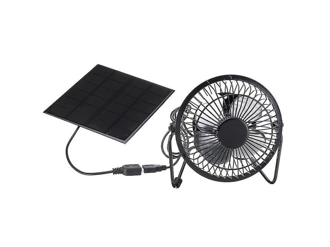 2026-abanico De Ventilação Solar Usb De Ferro 4 Polegadas, Mini Impermeável, Ideal Para Casa, Escritório, Viagens E Pesca - Preto