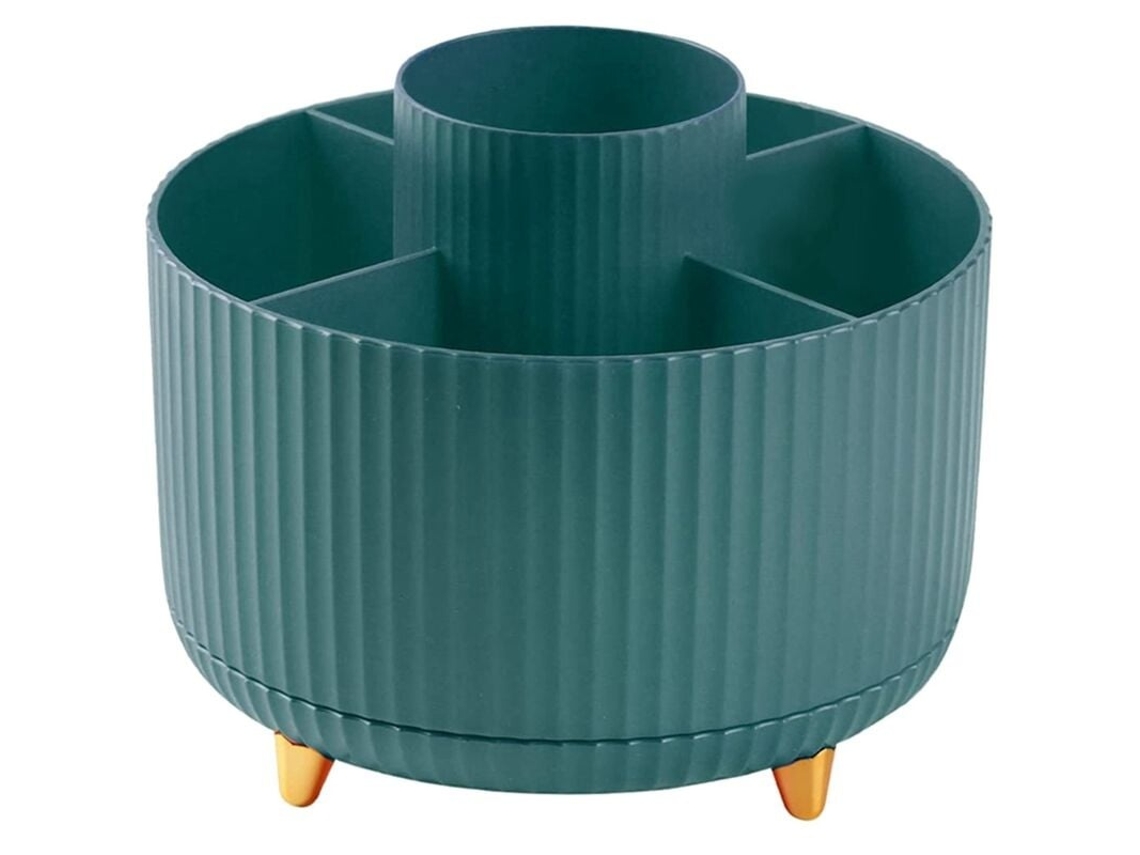 Lurelia Organizador De Maquilhagem, 14 X 13,5 Cm, 3 Cm, 360°, Resistente, 5 Compartimentos, Com Travão, Magnético, Verde, Giratório