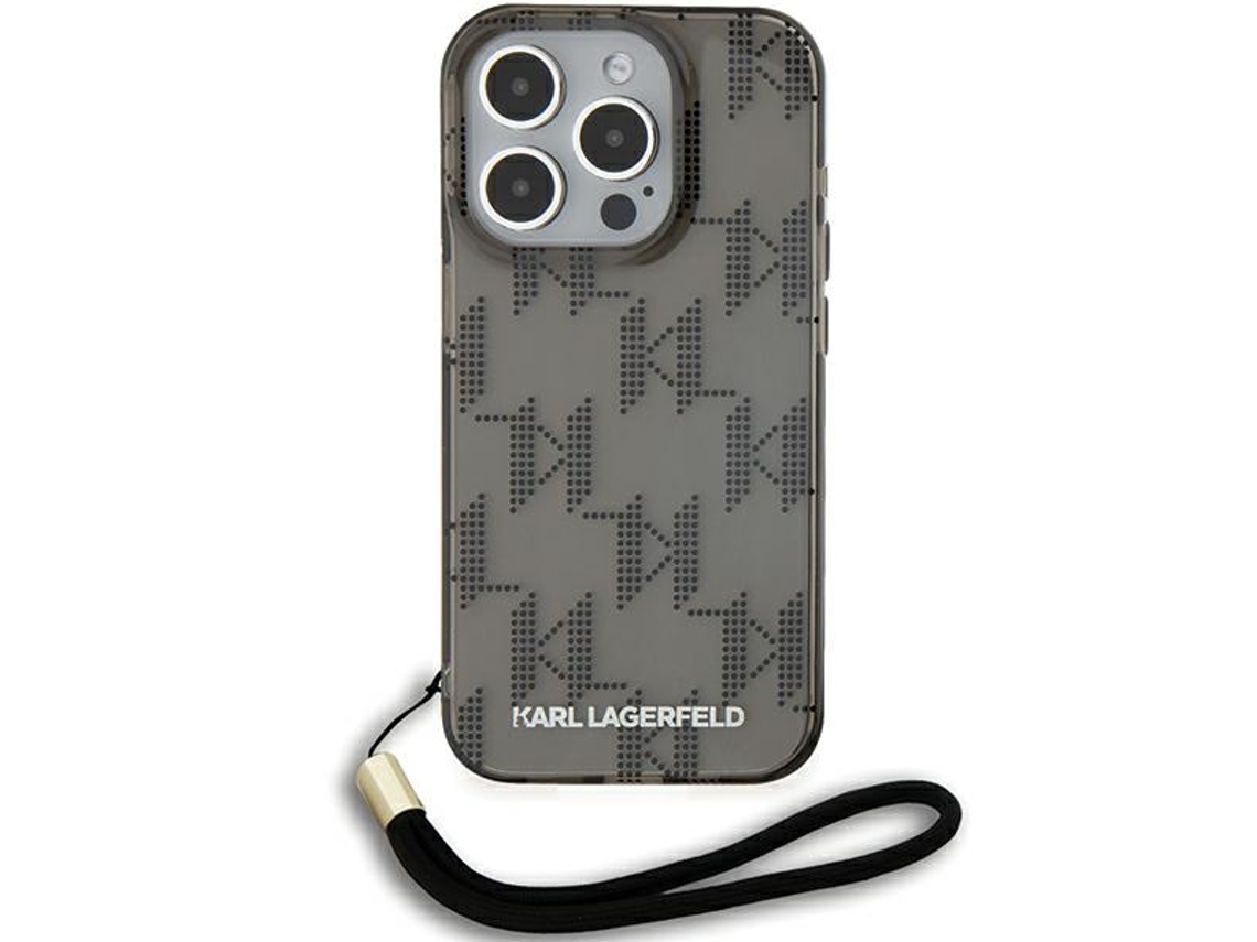 Capa com Cordão para iPhone 15 Pro Max KARL LAGERFELD Rígida Preto