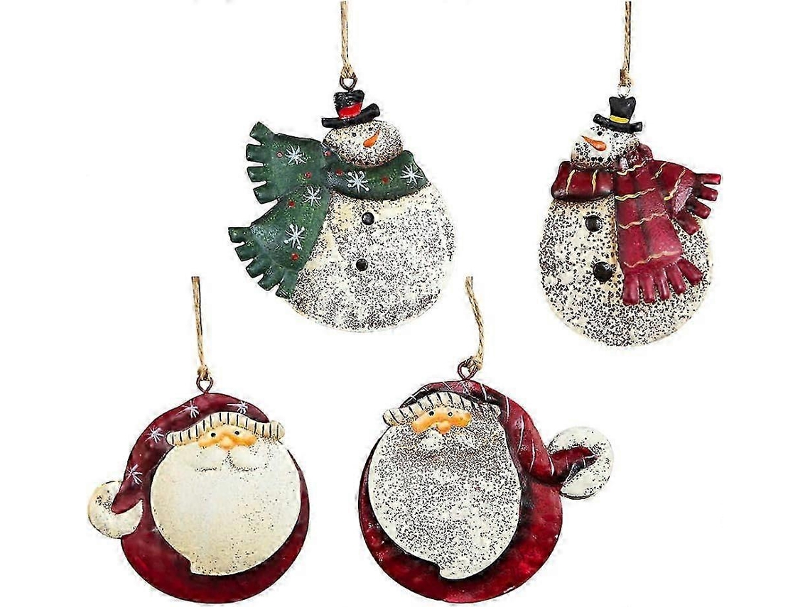 Bonecos De Natal Rechonchudos Com Papai Noel Enfeites De Árvore De Natal Vintage Em Ferro Hengjian