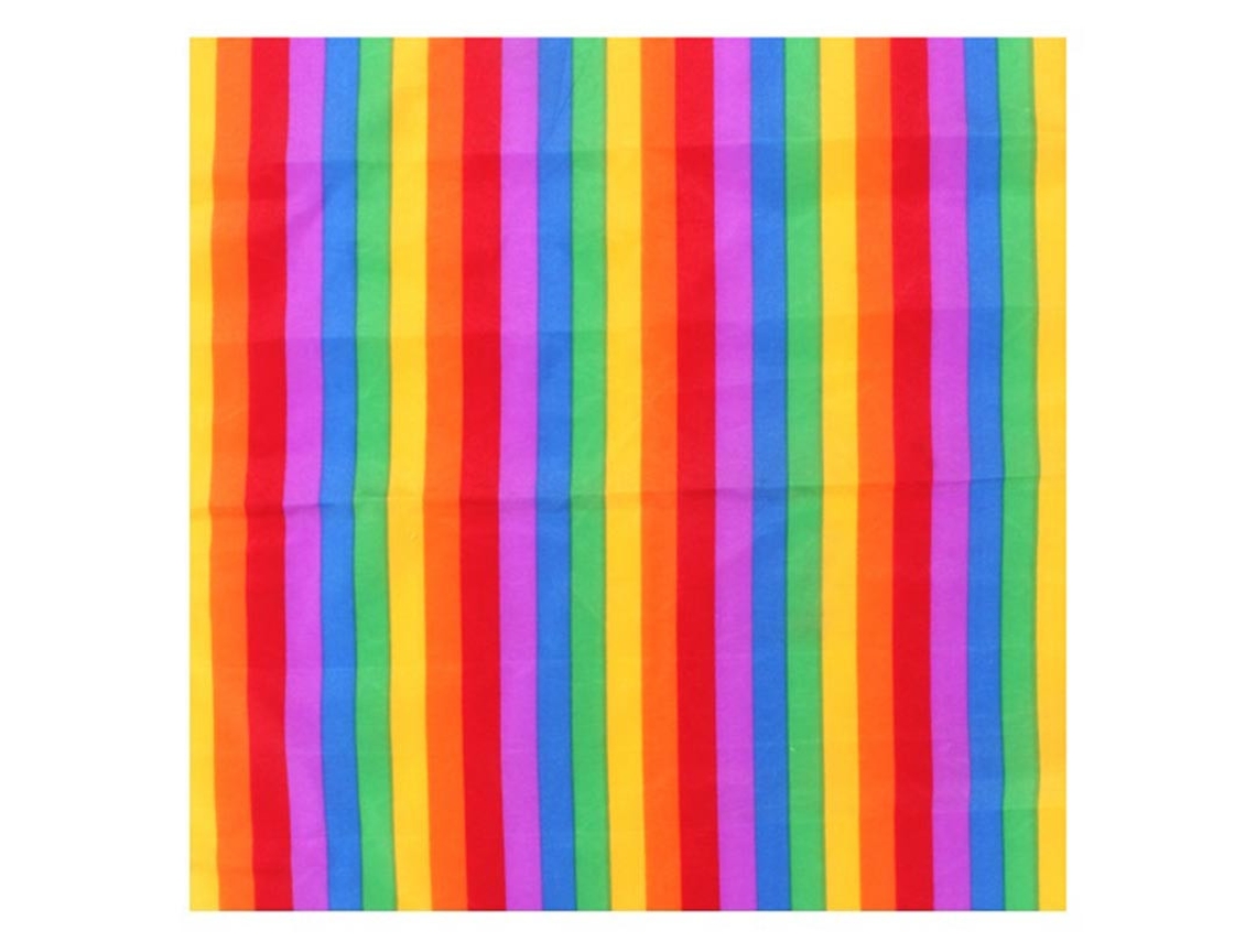 Bandana ou Lenço Arco-íris com listras finas de 54x54 cm