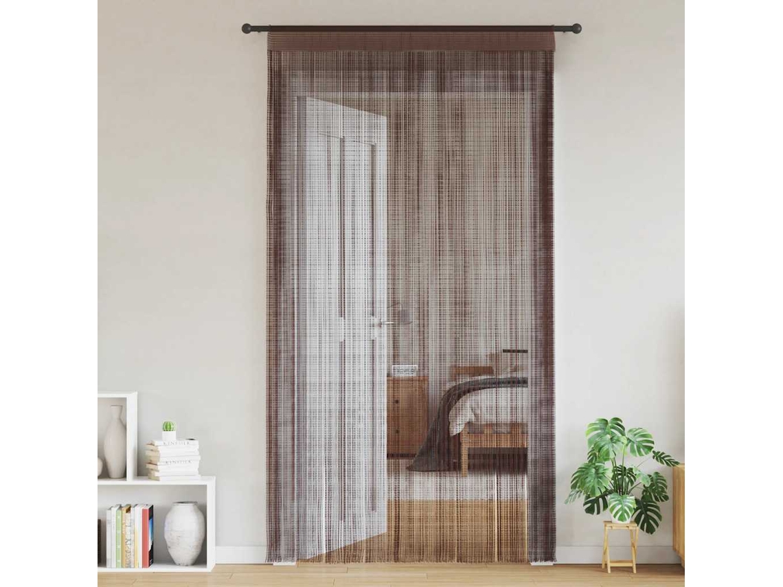 Maison Exclusive - Cortinas De Fios 2 Pcs 140x250 Cm Castanho