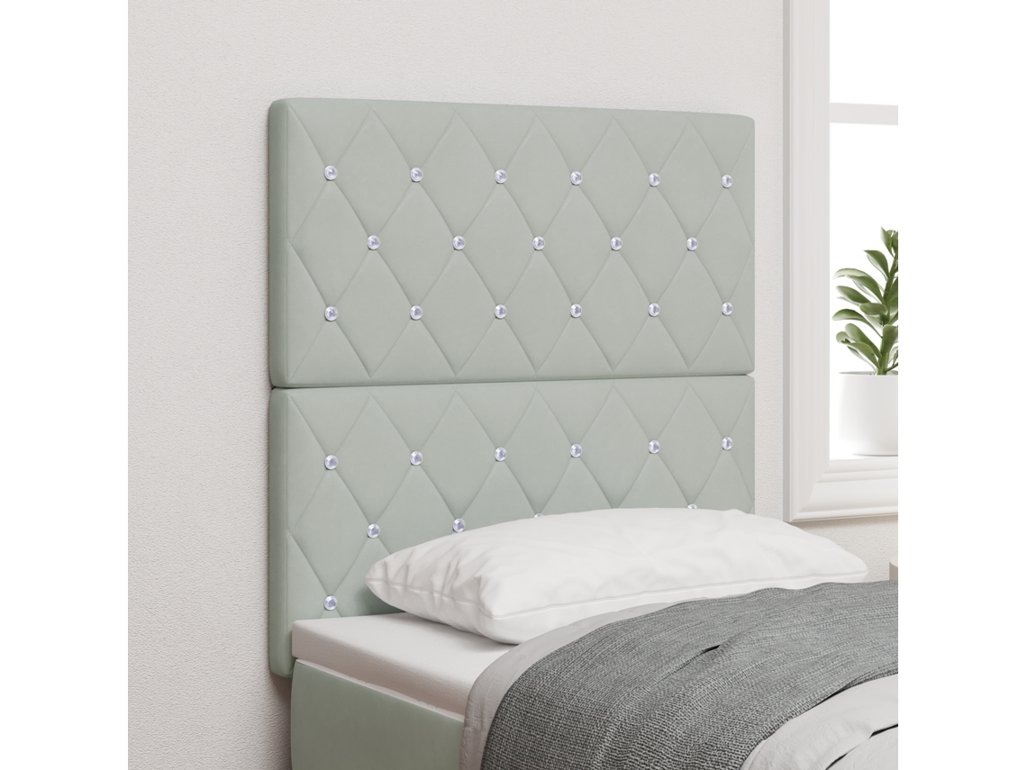 Cabecero LED Gris Claro 80 cm Terciopelo