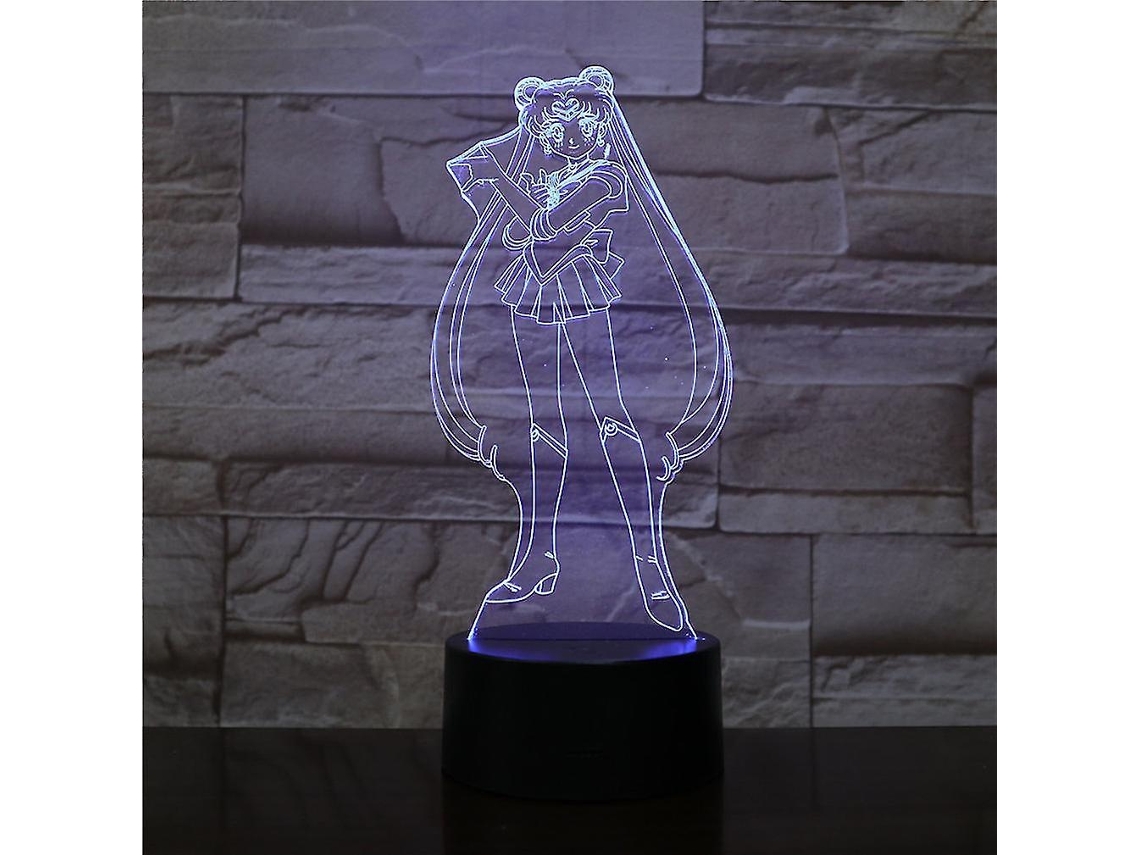 Abajur De Mesa Infantil Sailor Moon, Estilo Anime, Com Led 3d. Aquaforge