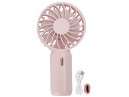 Ventilador de mão portátil USB recarregável com 3 velocidades mini ventilador para viagem trabalho estudo rosa S/MARCA
