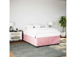 Vidaxl Estrutura De Cama 140x200 Cm Veludo Rosa