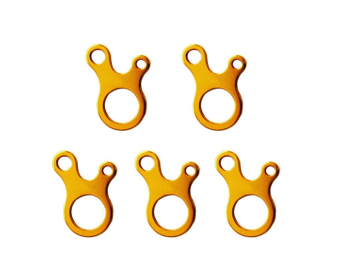 Conjunto de 10 Mosquetões Liga Metálica para Fixação Corda Barraca Camping, Dourados. AQUAFORGE