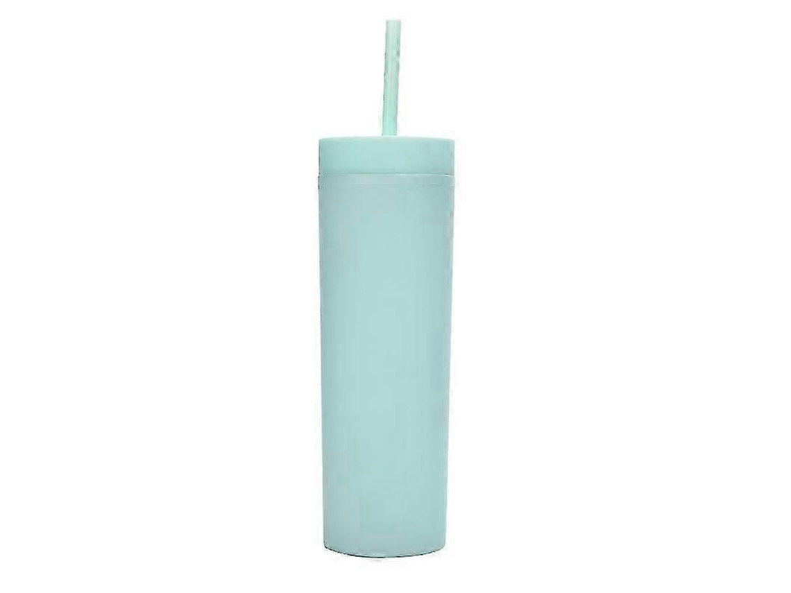 Copo De Plástico Duplo Fosco Novo 2026 Rosa 480ml, Copo De Água Simples Conveniente Com Canudo