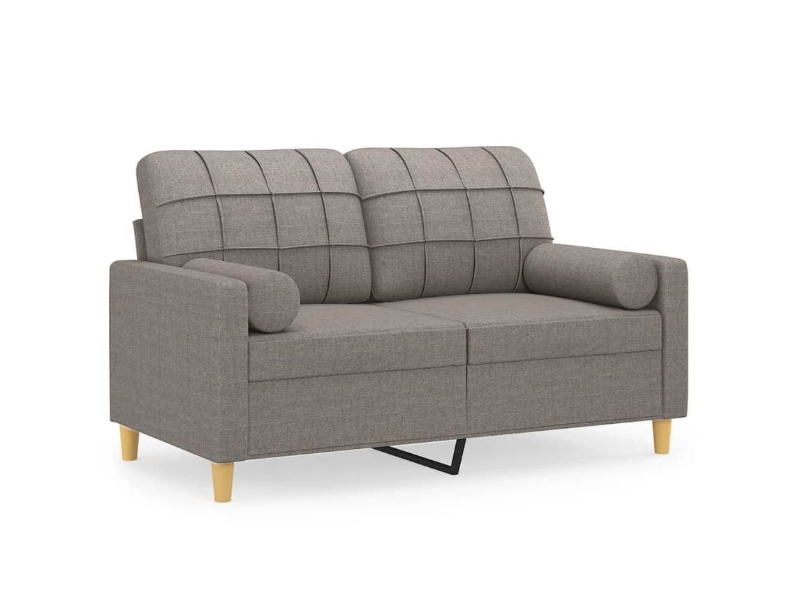 Maison Exclusive - Sofá 2 Lug. +almofadas Decoração 120cm Tecido Cinza-acastanhado