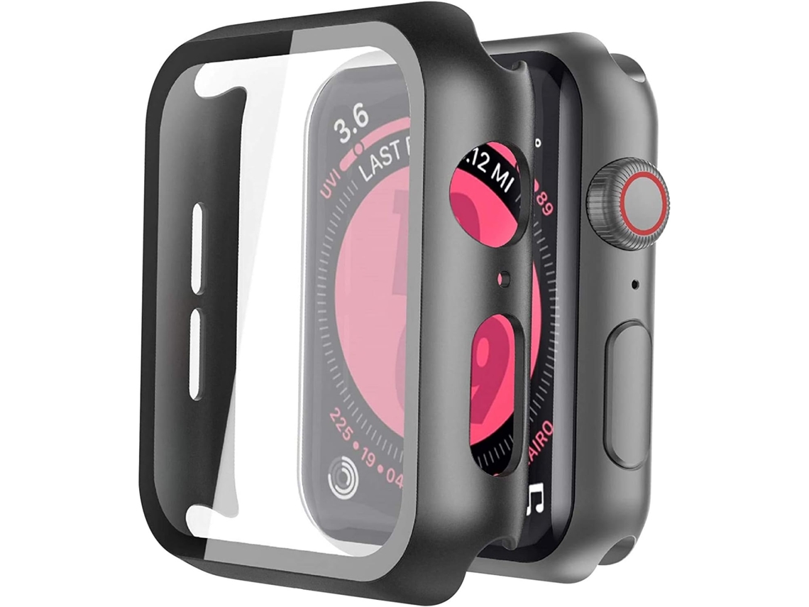 Capa Protetora Fina 2 Unidades Para Apple Watch 42mm Com Película De Vidro Temperado Hd
