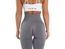 Leggings Sem Costura, Esporte, Elásticos, Transpiráveis, Cinza Claro | S/MARCA