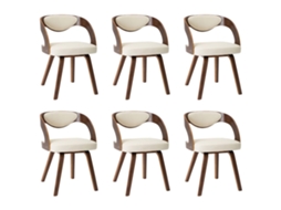 Dining Chair, Dining Chairs Vidaxl Creme Couro Artificial (n/a)
