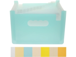Porta recibos Portátil Amosfun A5, Azul Transparente, Organizador Multifuncional com 13 Compartimentos, Pasta