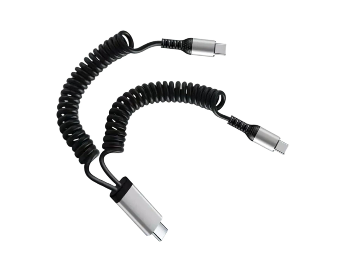 Cabo Usb-a Com Mola Espiral Para Carregamento De Celulares/tablets,