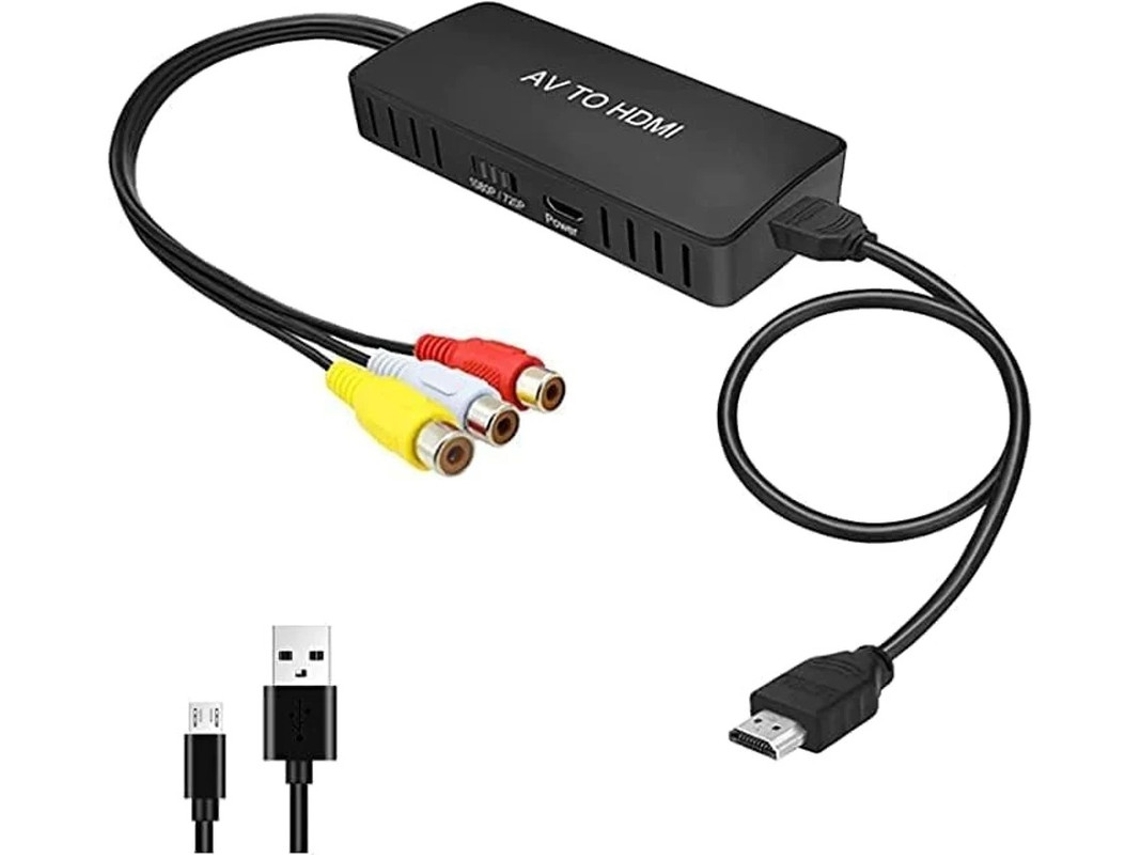 1080p Rca Av Composto Cvbs Para Hdmi Adaptador Conversor Compatível Wii/wii U, Ps1/ps2/ps3, Xbox, Vhs/vcr, Blu Ray, Dvd Pal/ntsc, Plug Play Bestvite