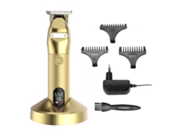 Aparador de Cabelo Profissional para Homens Aparador Elétrico com 3 Pentes Guia para Barbeiros Profissionais Ouro