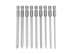 Conjunto de 9 Pontas de Chave Phillips Ph1 Ph2 S/MARCA com Cabo Hexagonal
